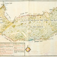 Mapa Velké Baštiny z roku 1748 - spor o panské hranice