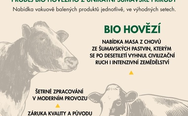 Mimořádná příležitost k nákupu poctivého biohovězího ze Šumavy
