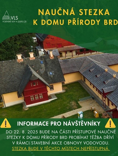 Naučná stezka k Domu přírody Brd bude uzavřena